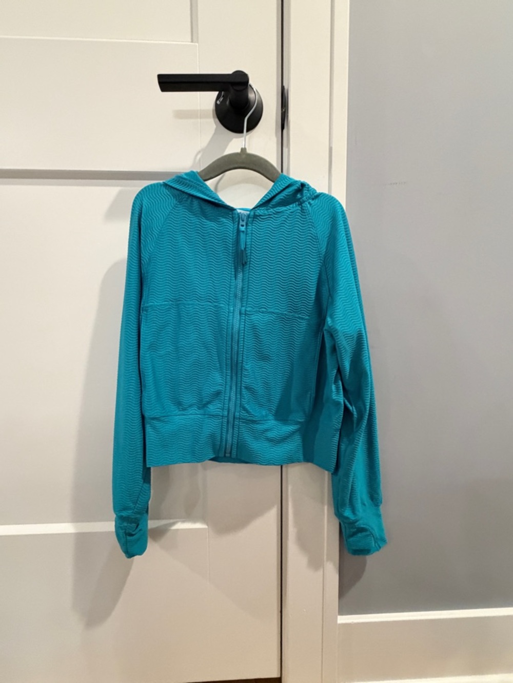 Kids Teal Hooded Zip Jacket - Lightweight Hoodie